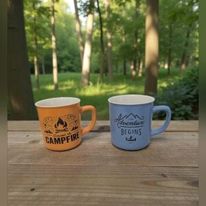 Set Of  Large Camping Coffee Mugs